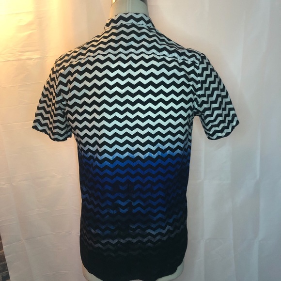 Zig-zig print hand dip dyed shirt MED H&M - Picture 11 of 11